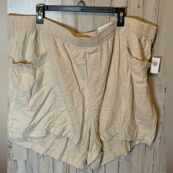 COPY - Old Navy Womens 4x Beige Linen High-Rise Pull-On Shorts NWT! - Picture 2 of 10